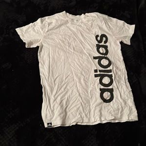White adidas T-shirt with black logo